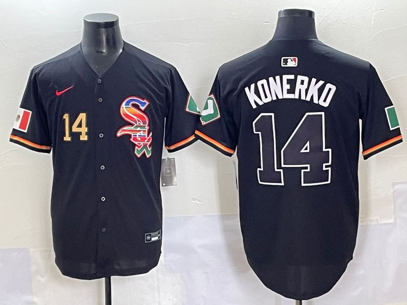 Men 2025 Chicago White Sox #14 Konerko Black Game Nike MLB Jersey style 42->chicago white sox->MLB Jersey